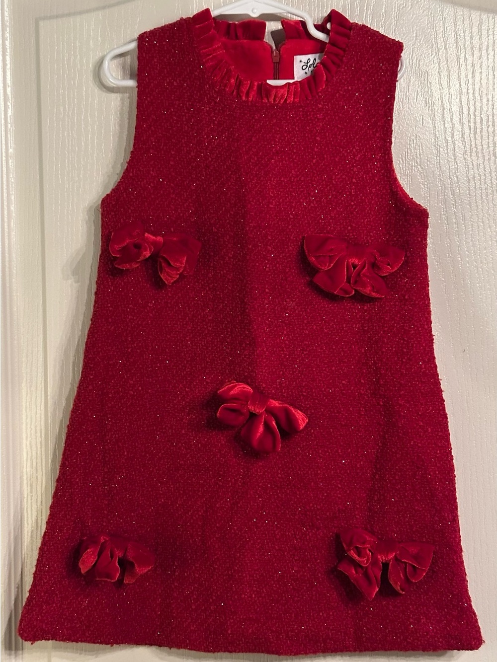 Lola + The Boys Sparkle Bow Dress 6/7